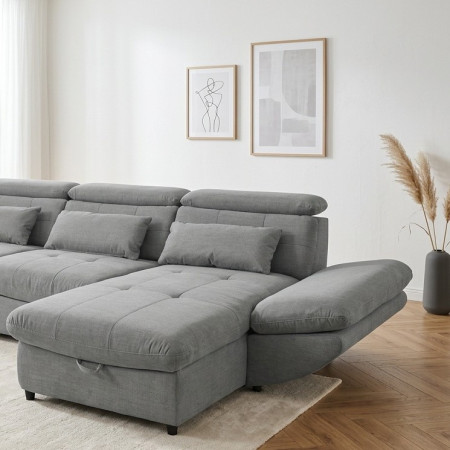 Sedergarnitur in U-Form mit Schlaffunktion Park