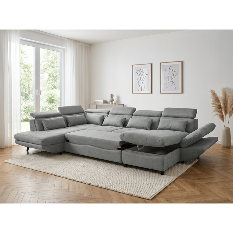 Sedergarnitur in U-Form mit Schlaffunktion Park