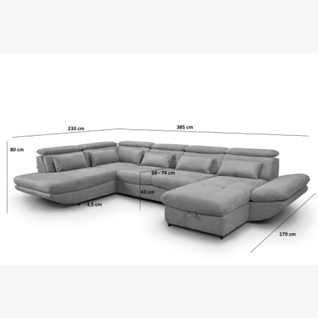 Sedergarnitur in U-Form mit Schlaffunktion Park