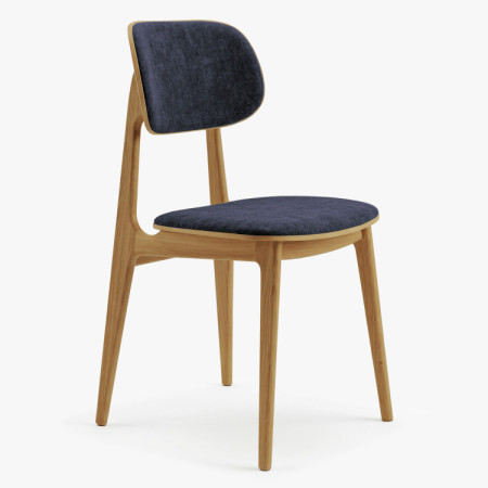 Čalouněná jídelní židle Vard z masivního dubu – antracitová látka