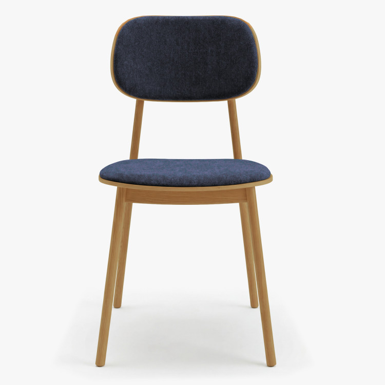 Čalouněná jídelní židle Vard z masivního dubu – antracitová látka