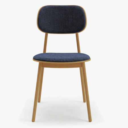 Čalouněná jídelní židle Vard z masivního dubu – antracitová látka