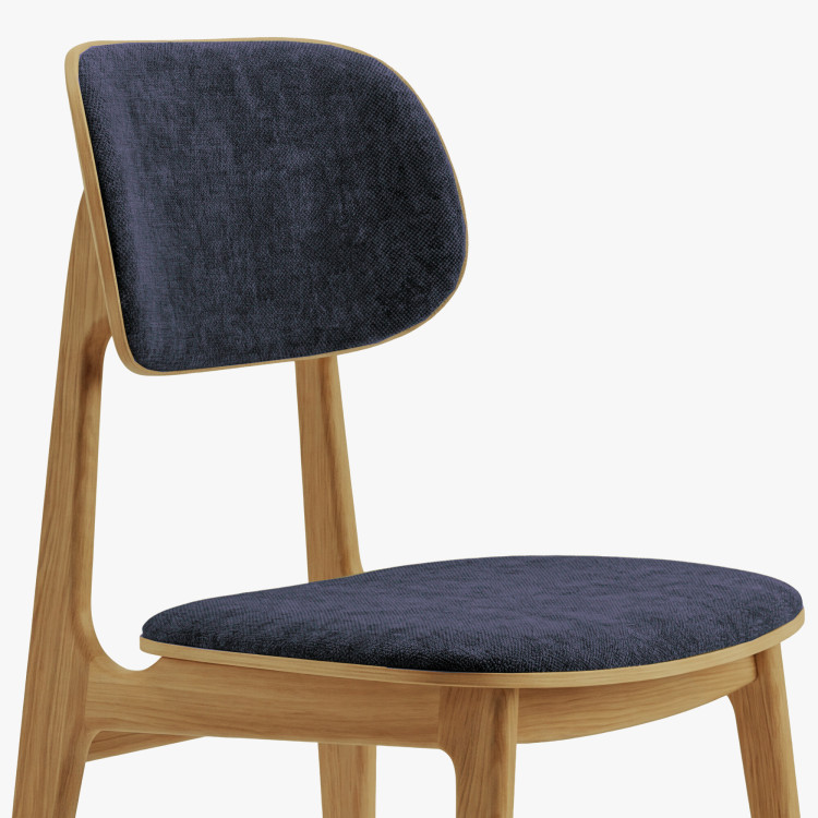 Čalouněná jídelní židle Vard z masivního dubu – antracitová látka