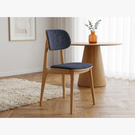 Čalouněná jídelní židle Vard z masivního dubu – antracitová látka