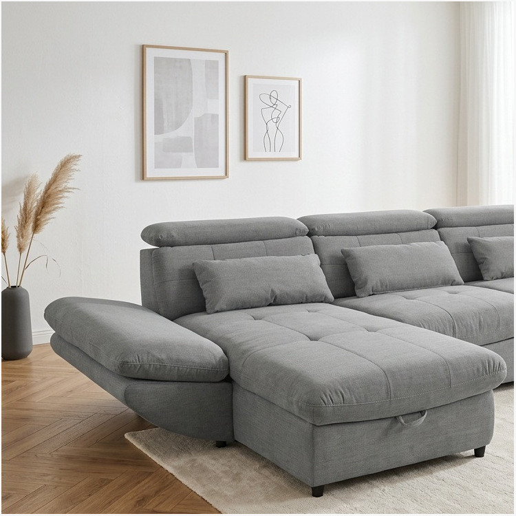 Sedergarnitur in U-Form mit Schlafsofa Funktion Park – längere Seite rechts