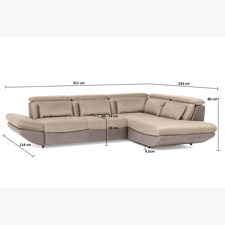 Moderne Eckcouchgarnitur Park mit Schlaffunktion und Stauraum - Ecke rechts