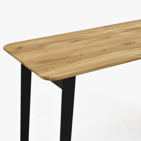 Dub-Schreibtisch Albero 140x65 cm – massive Eiche, Metallfüße