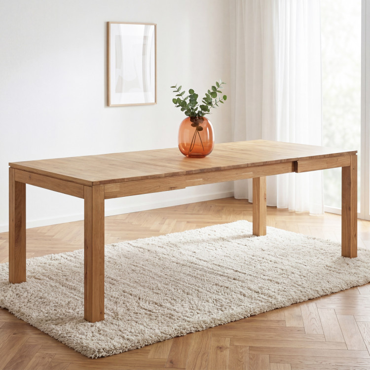 Massiver Eiche Ausziehtisch Matuš 140 x 90 cm + 80 cm Auszug