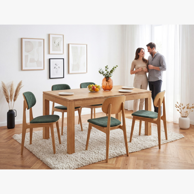 Massiver Eiche Ausziehtisch Matuš 140 x 90 cm + 80 cm Auszug