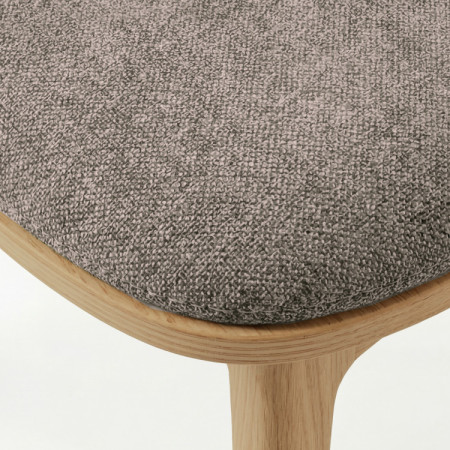 Polsterstuhl Vard aus massivem Eichenholz – grau-brauer Stoff taupe