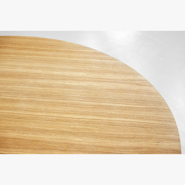 Runder Esstisch 120 cm mit konischem Bein – naturfarbene Eichenfurnier