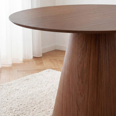 Kleiner runder Tisch auf kegelstativ 120 cm – Eiche Bordo-Nussbaum