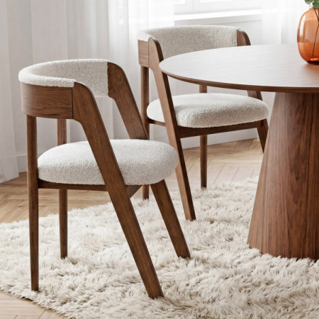 Kleiner runder Tisch auf kegelstativ 120 cm – Eiche Bordo-Nussbaum