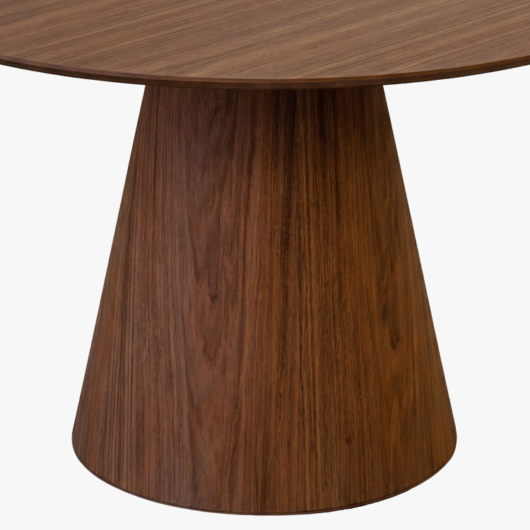 Kleiner runder Tisch auf kegelstativ 120 cm – Eiche Bordo-Nussbaum