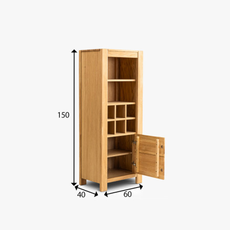Eichen Weinregal Napoleon 150×60×40 cm