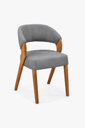 Designluxusstuhl - Eiche, Almondo - Hellgrau