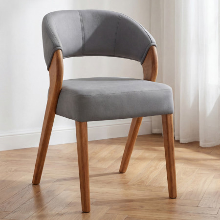 Designluxusstuhl - Eiche, Almondo - Hellgrau