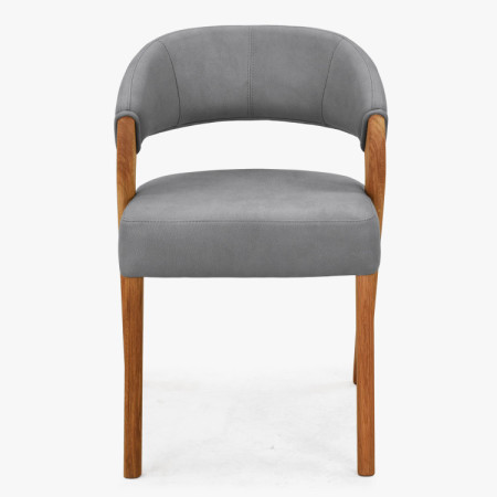 Designluxusstuhl - Eiche, Almondo - Hellgrau