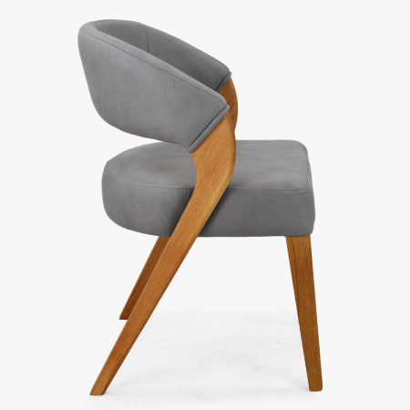 Designluxusstuhl - Eiche, Almondo - Hellgrau