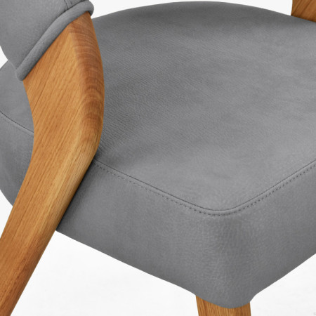 Designluxusstuhl - Eiche, Almondo - Hellgrau