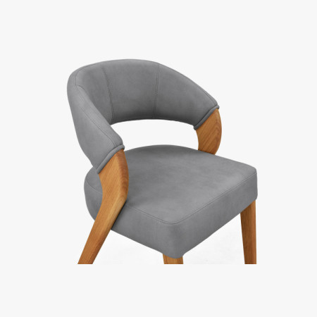 Designluxusstuhl - Eiche, Almondo - Hellgrau