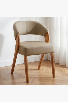 Designluxusstuhl - Eiche, Almondo - beige sandfarben 2