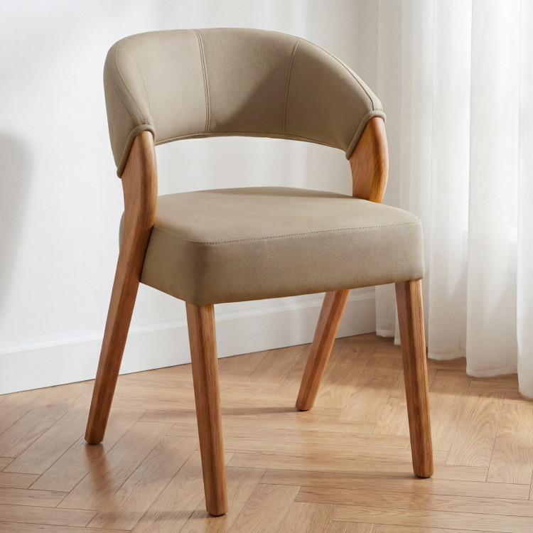 Designluxusstuhl - Eiche, Almondo - beige sandfarben