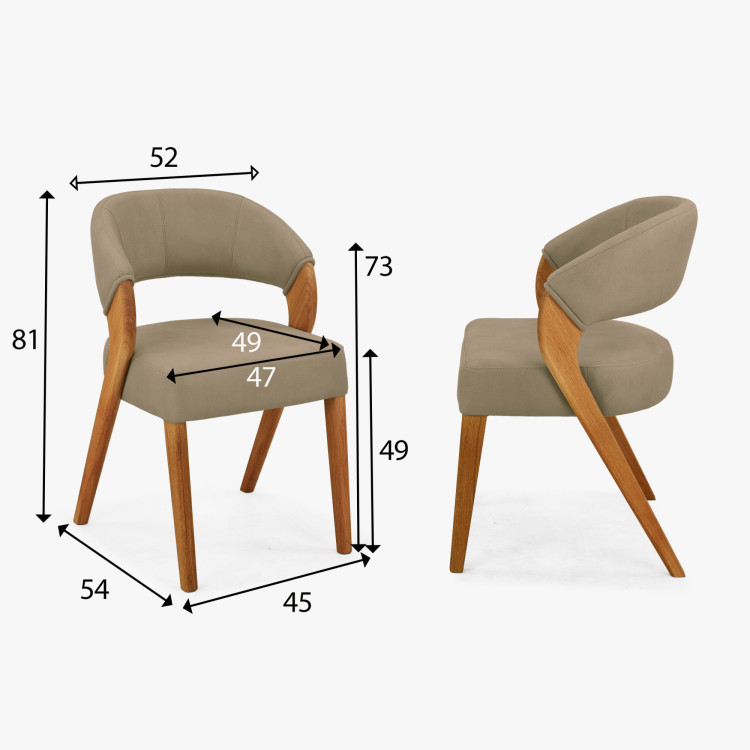 Designluxusstuhl - Eiche, Almondo - beige sandfarben