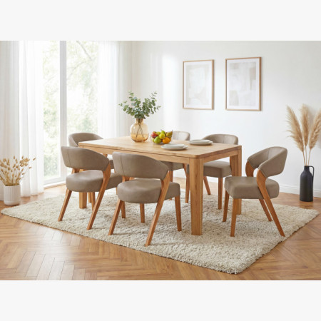 Designluxusstuhl - Eiche, Almondo - beige sandfarben