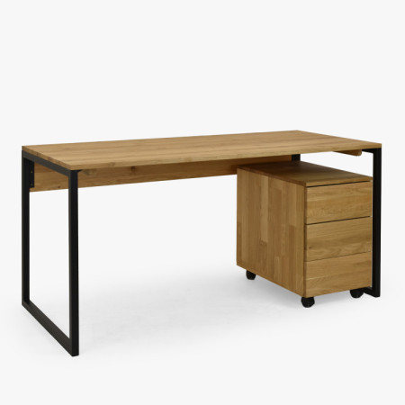 Eichen-Schreibtisch Albero 160x70 cm Metallbeine