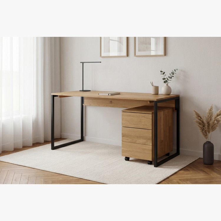 Eichen-Schreibtisch Albero 160x70 cm Metallbeine