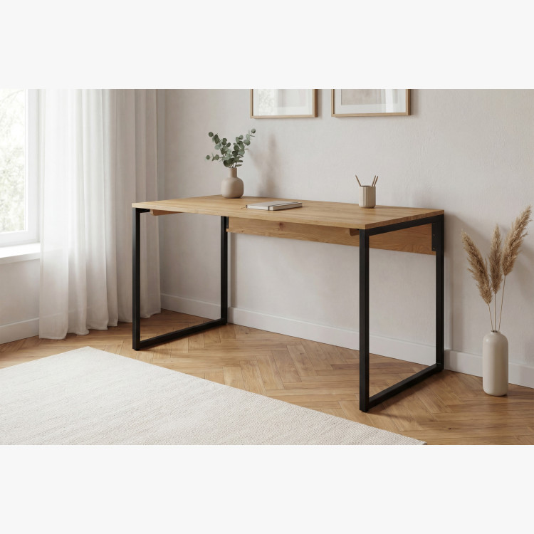 Eichen-Schreibtisch Albero 160x70 cm Metallbeine