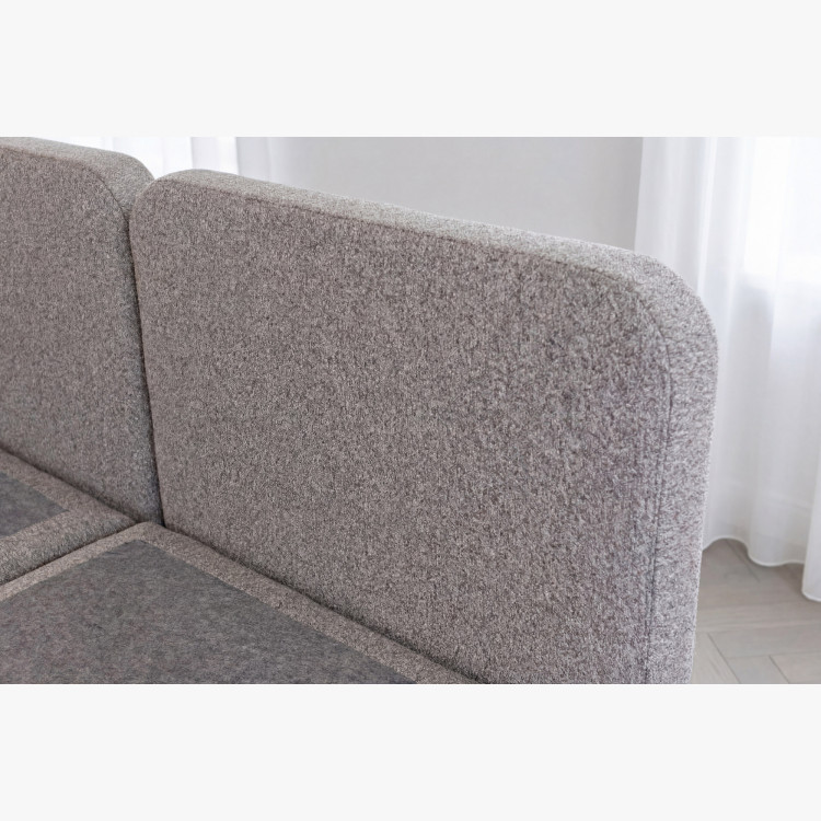 Boxspringbett 180x200 in grau-braun mit Matratze und Stauraum