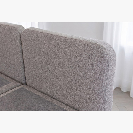 Boxspringbett 180x200 in grau-braun mit Matratze und Stauraum