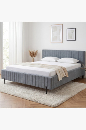 Čalouněná postel 180x200 grau mit Stauraum und Lattenrost
