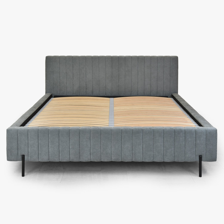 Čalouněná postel 180x200 grau mit Stauraum und Lattenrost