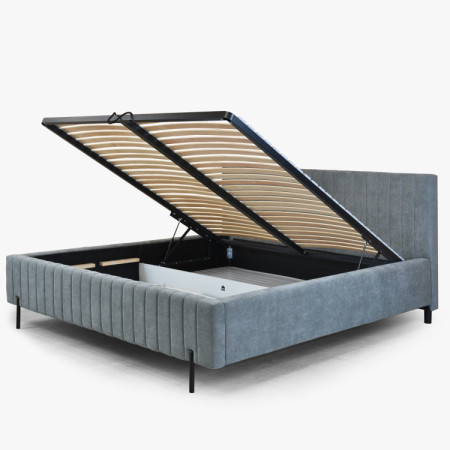 Čalouněná postel 180x200 grau mit Stauraum und Lattenrost