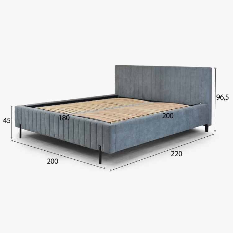 Čalouněná postel 180x200 grau mit Stauraum und Lattenrost
