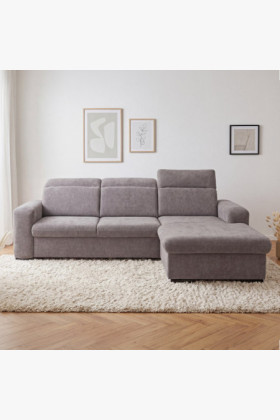 Rücksitzgruppe Denver rechte Ecke taupe mit Schlaffunktion 2