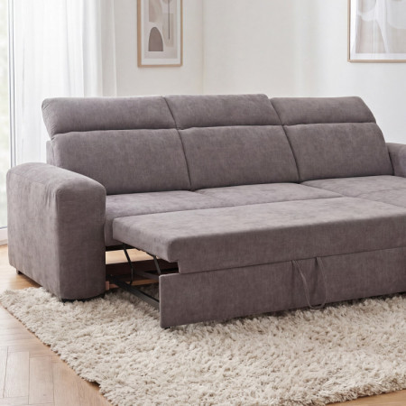 Rücksitzgruppe Denver rechte Ecke taupe mit Schlaffunktion