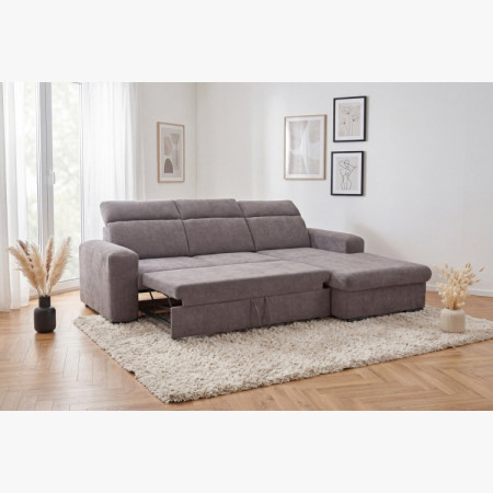 Rücksitzgruppe Denver rechte Ecke taupe mit Schlaffunktion