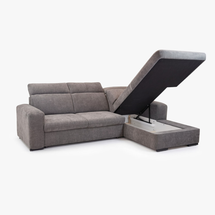 Rücksitzgruppe Denver rechte Ecke taupe mit Schlaffunktion
