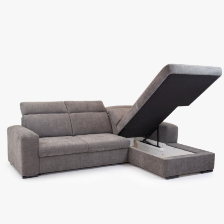 Rücksitzgruppe Denver rechte Ecke taupe mit Schlaffunktion