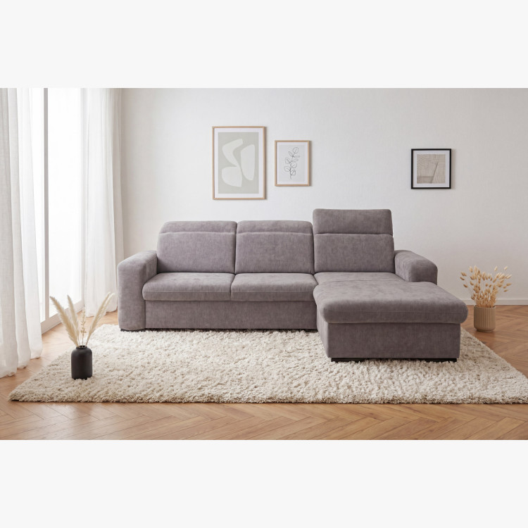 Rücksitzgruppe Denver rechte Ecke taupe mit Schlaffunktion