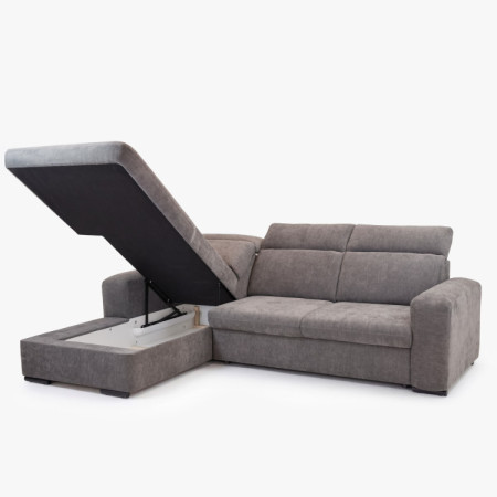 R Ecksofa Denver linke Ecke taupe mit Schlaffunktion