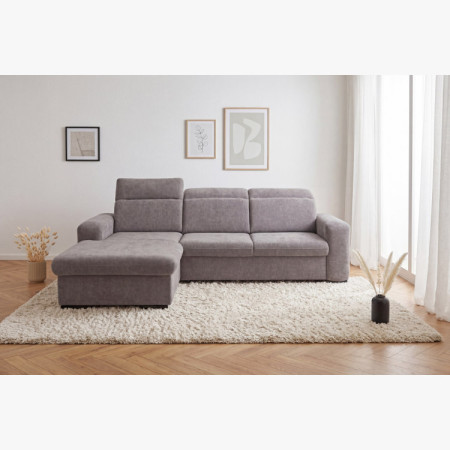 R Ecksofa Denver linke Ecke taupe mit Schlaffunktion