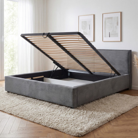 Čalouněná postel Ineza 180x200 s úložným prostorem šedá