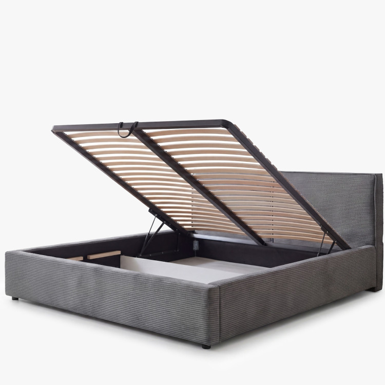 Čalouněná postel Ineza 180x200 s úložným prostorem šedá