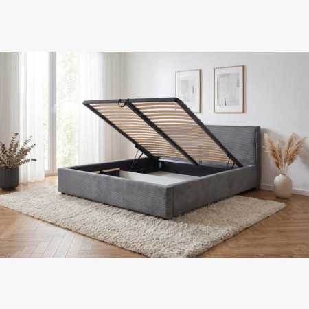 Čalouněná postel Ineza 180x200 s úložným prostorem šedá