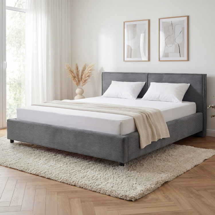 Čalouněná postel Ineza 160x200 s úložným prostorem šedá